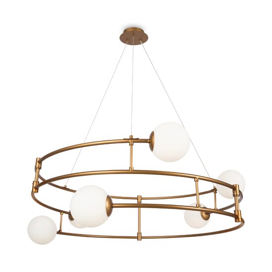 Lustra moderna Balance bronz abajur alb Ø81cm, Maytoni