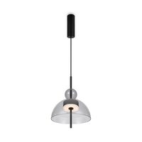 Lustra LED moderna Bangkok neagra rotunda abajur gri Ø25cm 12W, Maytoni