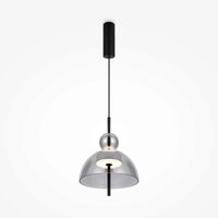 Lustra LED moderna Bangkok neagra rotunda abajur fumuriu Ø25cm 12W, Maytoni