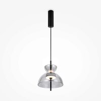 Lustra LED moderna Bangkok neagra cilindrica abajur fumuriu Ø25cm 12W, Maytoni