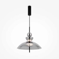 Lustra LED moderna Bangkok neagra abajur fumuriu Ø40cm 12W, Maytoni