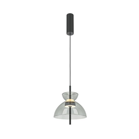 Lustra LED moderna Bangkok neagra cilindrica abajur gri Ø25cm 12W, Maytoni