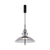 Lustra LED moderna Bangkok neagra abajur gri Ø40cm 12W, Maytoni