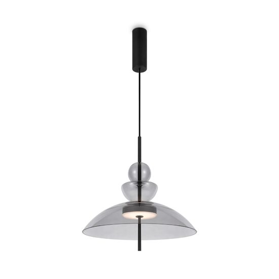 Lustra LED moderna Bangkok neagra abajur gri Ø40cm 12W, Maytoni