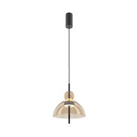 Lustra LED moderna Bangkok neagra rotunda abajur coniac Ø25cm 12W, Maytoni