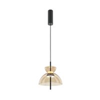 Lustra LED moderna Bangkok neagra cilindrica abajur coniac Ø25cm 12W, Maytoni