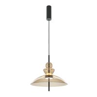 Lustra LED moderna Bangkok neagra abajur coniac Ø40cm 12W, Maytoni