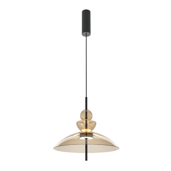 Lustra LED moderna Bangkok neagra abajur coniac Ø40cm 12W, Maytoni