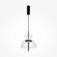 Lustra LED moderna Bangkok neagra cilindrica abajur transparent Ø25cm 12W, Maytoni