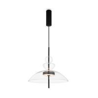 Lustra LED moderna Bangkok neagra abajur transparent Ø40cm 12W, Maytoni