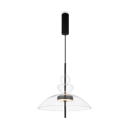 Lustra LED moderna Bangkok neagra abajur transparent Ø40cm 12W, Maytoni