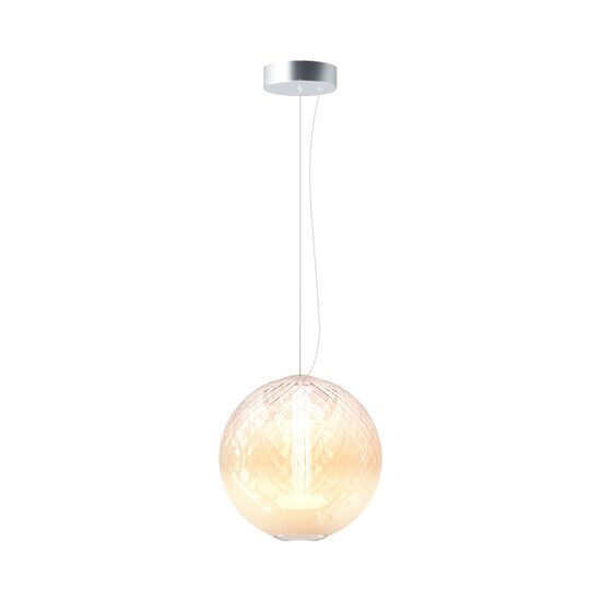 Lustra LED moderna Bruma cromata abajur alb Ø30cm 15W, Maytoni