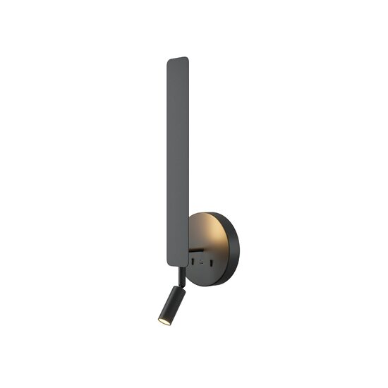 Aplica LED moderna Combo neagra abajur alb L15cm 11W, Maytoni