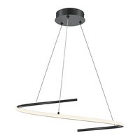 Lustra LED moderna Curve neagra abajur alb Ø60cm 31W, Maytoni