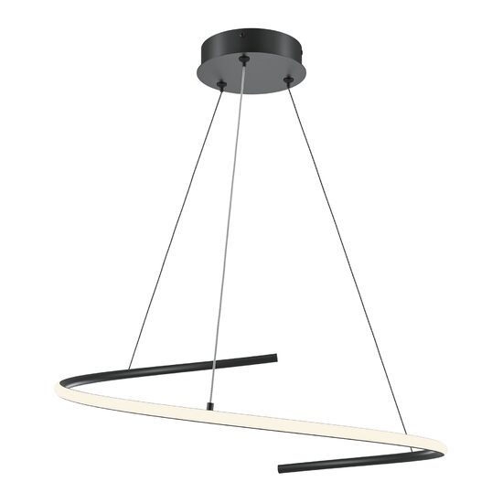 Lustra LED moderna Curve neagra abajur alb Ø60cm 31W, Maytoni