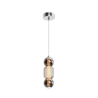 Lustra LED moderna Drop cromata abajur fumuriu Ø12cm 16W, Maytoni