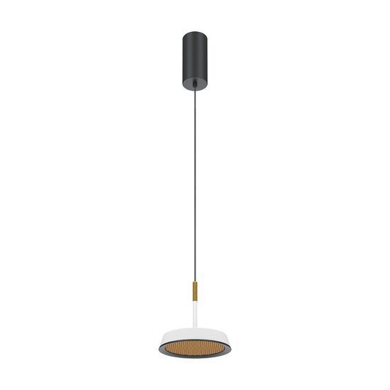 Lustra LED moderna El neagra abajur alb cu auriu Ø15cm 12W, Maytoni