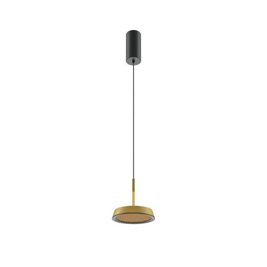 Lustra LED moderna El neagra abajur auriu Ø15cm 12W, Maytoni