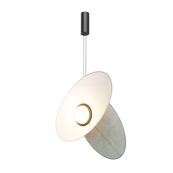 Lustra LED moderna Evolution neagra abajur gri L52cm 9W, Maytoni