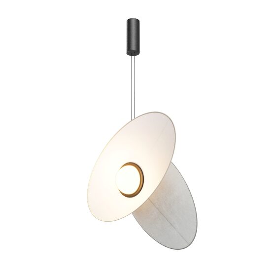 Lustra LED moderna Evolution neagra abajur alb L52cm 9W, Maytoni