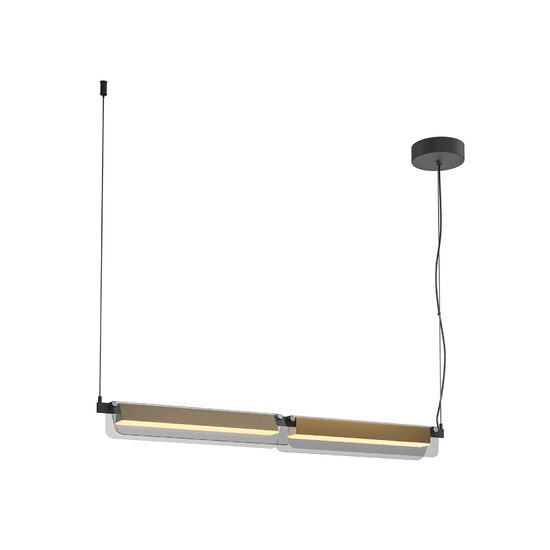 Lustra LED moderna Flat neagra abajur gri L12cm 20W, Maytoni