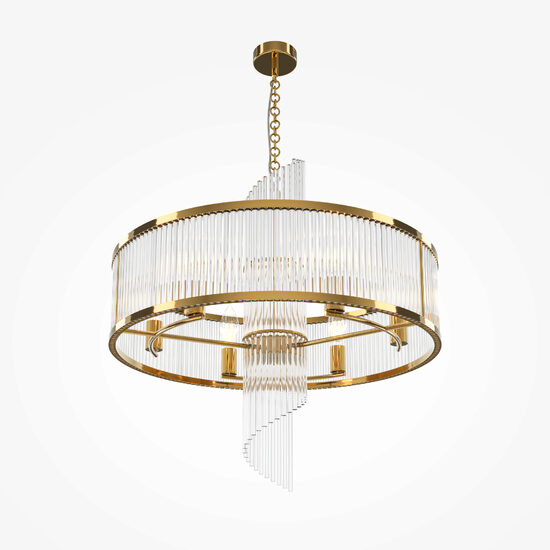 Lustra moderna Frame aurie abajur transparent Ø58cm, Maytoni