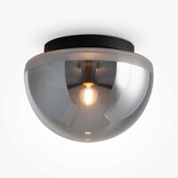Plafoniera moderna Glassy neagra abajur fumuriu Ø31cm, Maytoni