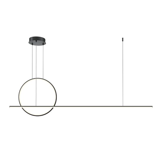 Lustra LED moderna Halo neagra abajur alb L11cm 40W, Maytoni