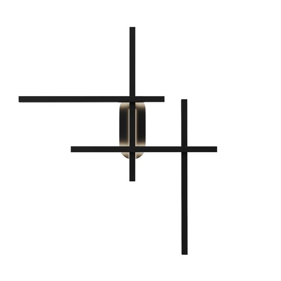 Aplica LED moderna Halo neagra abajur alb L68cm 24W, Maytoni