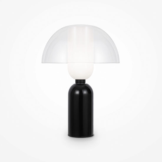 Veioza moderna Memory neagra abajur transparent Ø30cm, Maytoni