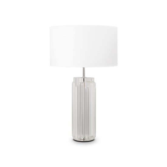 Veioza moderna Muse cromata abajur alb Ø32cm, Maytoni