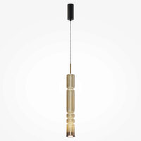 Lustra LED moderna Ordo neagra abajur coniac Ø8cm 8W, Maytoni