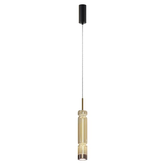 Lustra LED moderna Ordo neagra abajur coniac Ø8cm 8W, Maytoni