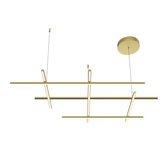 Lustra LED moderna Radiance aurie abajur alb L80cm 80W, Maytoni