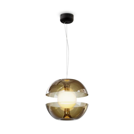 Lustra LED moderna Rebel neagra abajur auriu Ø30cm 6W, Maytoni