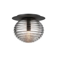 Plafoniera moderna Reels neagra abajur fumuriu Ø35cm, Maytoni