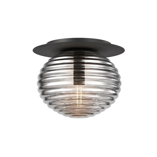 Plafoniera moderna Reels neagra abajur fumuriu Ø35cm, Maytoni