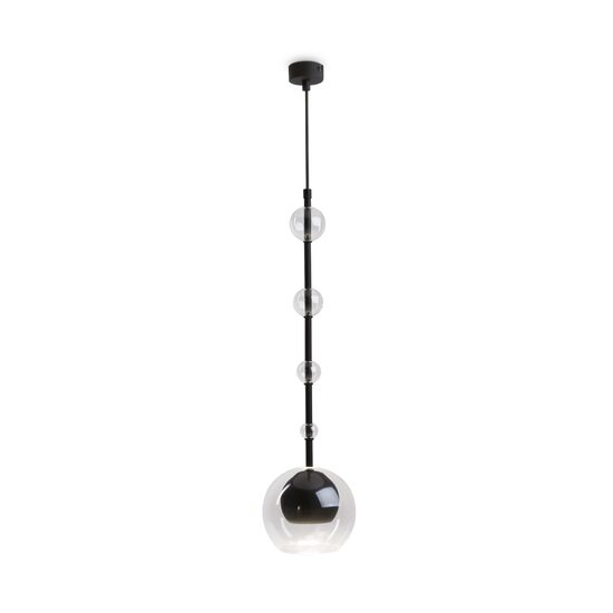 Lustra moderna Ros neagra abajur transparent Ø16cm, Maytoni