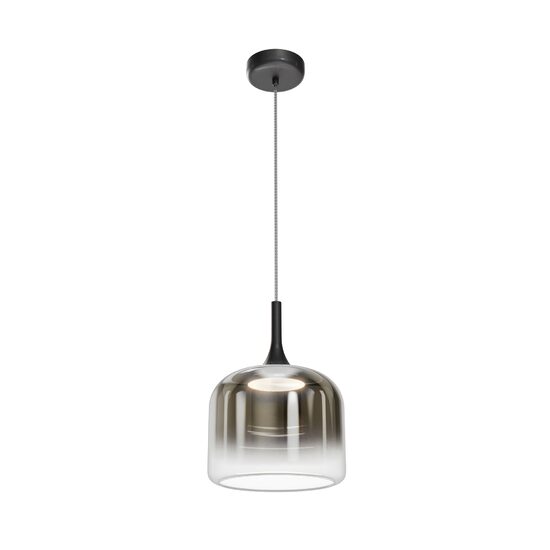 Lustra LED moderna Spirito neagra abajur fumuriu Ø26cm 12W, Maytoni