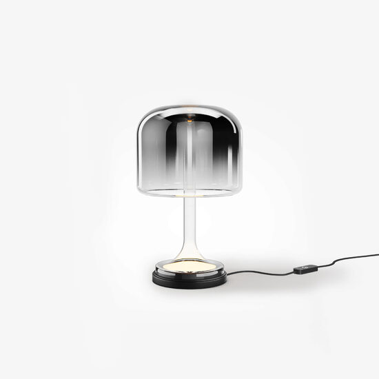Veioza LED moderna Spirito neagra abajur fumuriu Ø18cm 13W, Maytoni