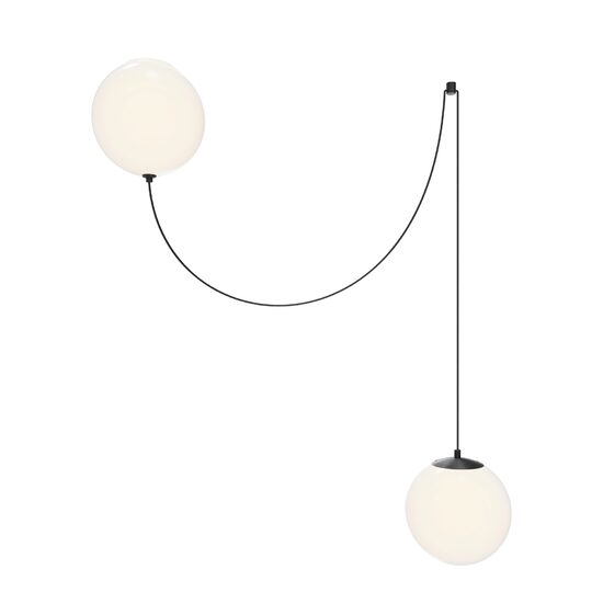 Lustra LED moderna Twins neagra abajur alb Ø20cm 20W, Maytoni