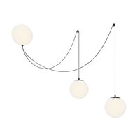 Lustra LED moderna Twins neagra abajur alb Ø20cm 26W, Maytoni