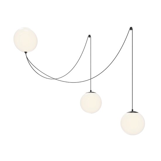 Lustra LED moderna Twins neagra abajur alb Ø20cm 26W, Maytoni