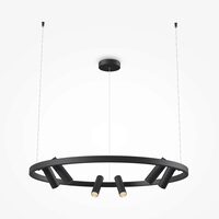 Lustra LED moderna Satellite neagra L90cm 42W, Maytoni