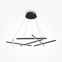 Lustra LED moderna Line neagra abajur alb L66cm 79W, Maytoni