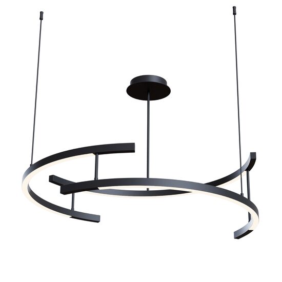 Lustra LED 4000K moderna Line neagra abajur alb Ø83cm 52W, Maytoni