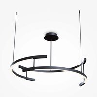 Lustra LED 3000K moderna Line neagra abajur alb Ø83cm 52W, Maytoni