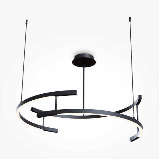 Lustra LED 3000K moderna Line neagra abajur alb Ø83cm 52W, Maytoni