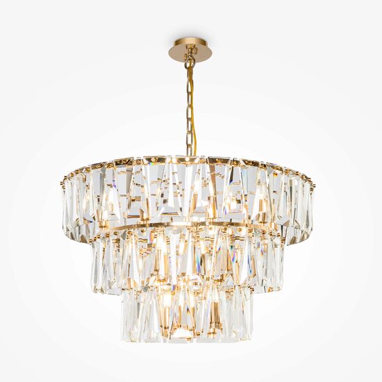 Lustra cristal transparent moderna Puntes aurie Ø77cm, Maytoni