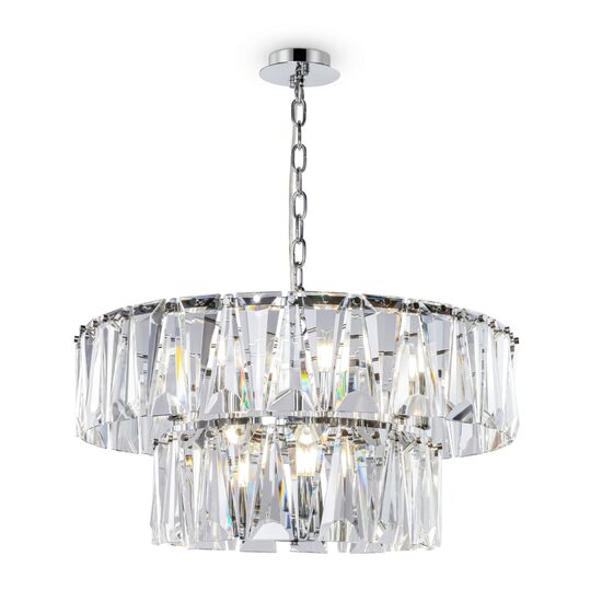 Lustra cristal transparent moderna Puntes cromata Ø68cm, Maytoni